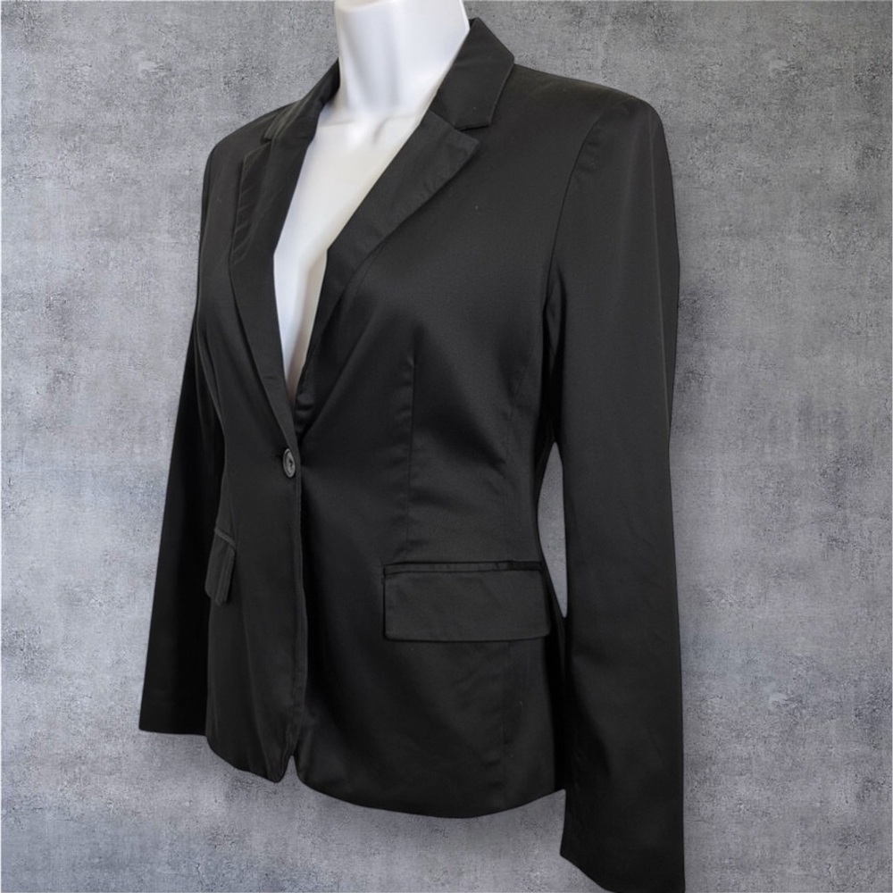 Vintage Ambiance Elegant Black Lined Fitted Blazer size Small